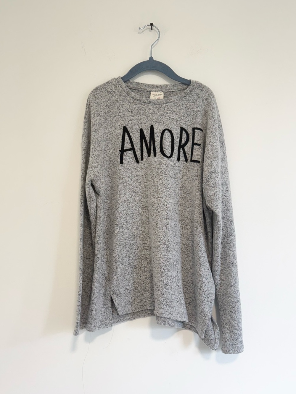 Zara Amore Graphic Heather Gray sweater size 10 years